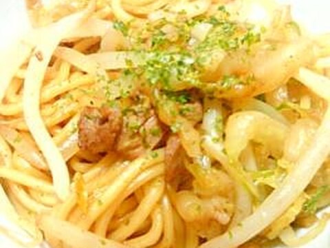 キャベツが高いときはっ白菜で焼きそば♪